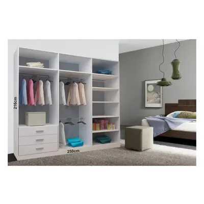 (250cm) Milan Full Mirror Bedroom Sliding Wardrobe Grey