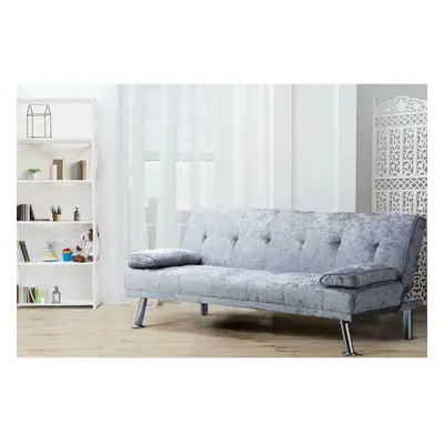 (Steel) Naples Crushed Velvet Sofa Bed