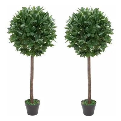 (Pair) 3ft Artificial Topiary Bay Tree Laurels Leaf