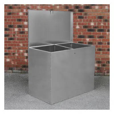 Large Feed Bins Storage 64L Galvanised Metal Waterproof Outdoor Compartments