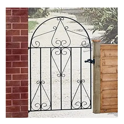 (838mm GAP X 1181mm High) Classic Low Bow Top Metal Scroll Garden Gate