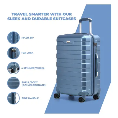 (Ice Blue 20'') Lightweight Luggage Suitcase Set Wheels TSA Lock