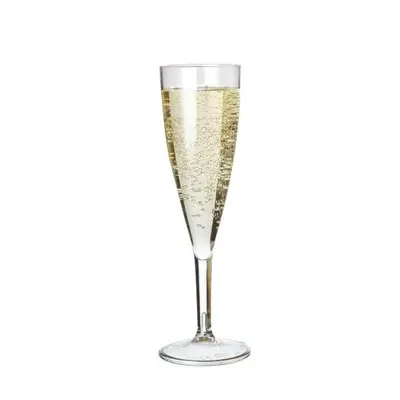 (Case of 48) Unbreakable Polycarbonate Plastic Champagne Flute 150ml