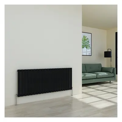 (600 x 1430mm Single, Black) Flat Panel Designer Radiator