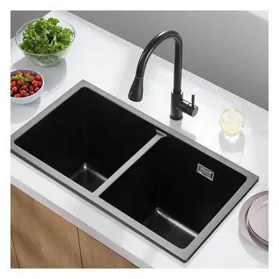 Quartz Double Bowl Undermount Kitchen Sink