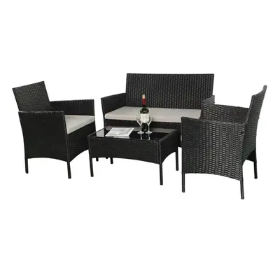 4 Seat Outdoor Garden Patio Rattan Furniture Set