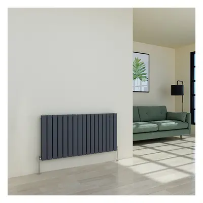 (600 x 1158mm Double, Anthracite) Flat Panel Designer Radiator