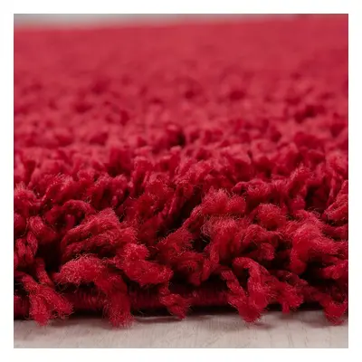 (Red, 160cm x 230cm) Abaseen Living Room Rug High Pile Shaggy Deep Pile