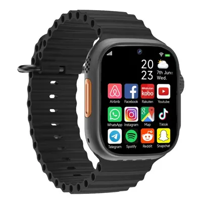 (Black) Unisex Smart Phone Watch, Call/4G/SIM/Dual Camera