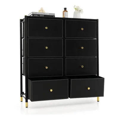 8 Drawers Dresser Tower Fabric Chest of Drawer Metal Frame