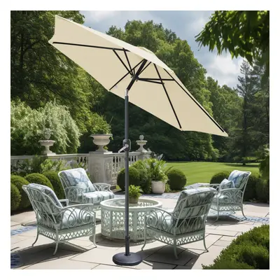 (Cream) Greenbay 2.5M Round Garden Parasol Umbrella Patio Outdoor Sun Shade Crank Tilt