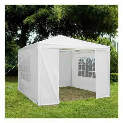 (White) Gr8 Garden Gazebo With Sides 3x3m | Outdoor Party Tent