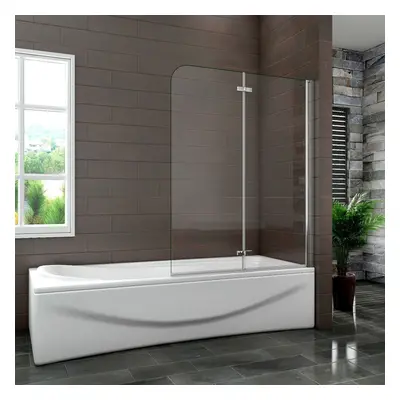 (900x1400mm) Fold Shower Screen Pivot Door Panel Easy Clean Glass