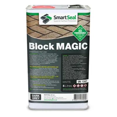 (Dark Grey, Litres) Smartseal Block Magic - Re-Colouring Block Paving Sealer. Superior to Concre