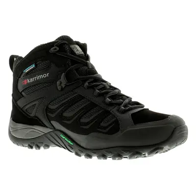 (12 (Adults')) Karrimor Helix Mid Wt Mens Walking Hiking Boots Black/Grey