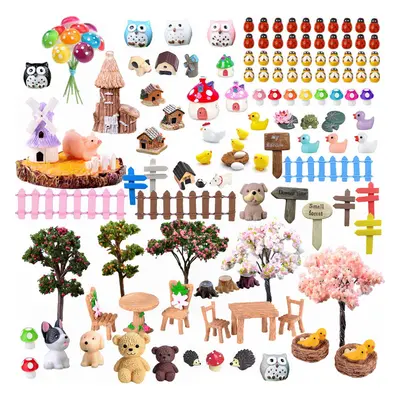 132pcs Miniature Fairy Garden Accessories Kit Figurines Ornament Dollhouse Decor