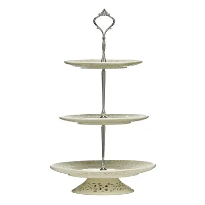 3-Tier Lace Cake Stand, Cream