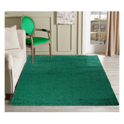 (Rectangle x 170cm, EMERALD) Living Room Soft Shaggy Rugs 45mm Pile Height Small - Extra Large i