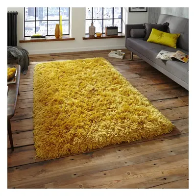 (120x170cm) Polar PL95 Rugs in Yellow Modern Thick Hand Tufted Shaggy Deep Soft Mats