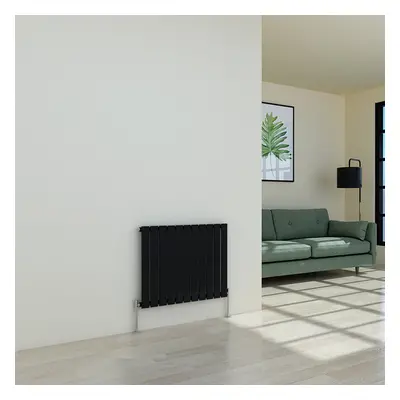 (600 x 750mm Single, Black) Flat Panel Designer Radiator