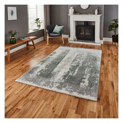 (160x220cm) Brooklyn Modern Abstract Rugs in Ivory Green Thick Soft Mats