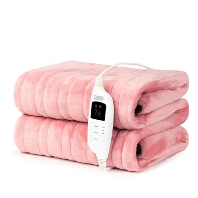 (Pink) LIVIVO Heated Cosy Electric Blanket