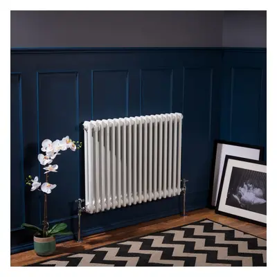 (600 x 830mm Double, White) PlumbGalaxy Traditional-Style Cast Iron Radiator