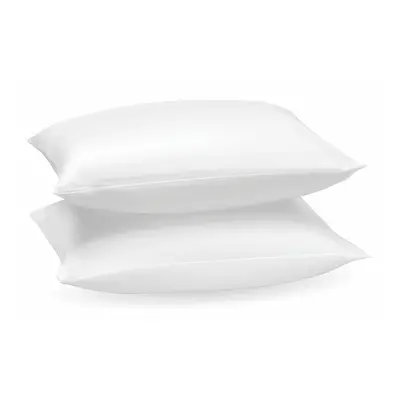 (Pack of 4) Duck FEATHER AND DOWN Pillows, Hotel Quality Anti Dust Mite 100% Cotton Cover, Hypo-