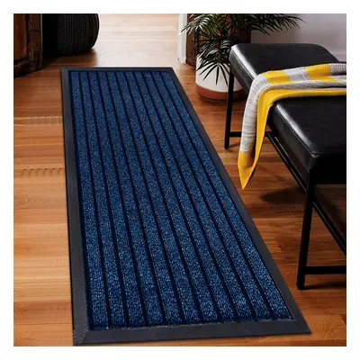 (Blue , x cm ) Heavy Duty Rubber Mat Hall Hallway Kitchen Runner