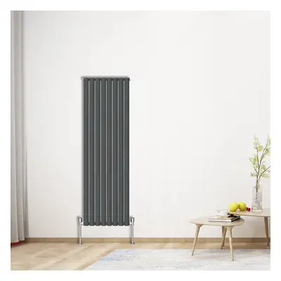 (Vertical 1600x472mm - Single) NRG Oval Column Designer Radiator Bathroom Central Heating Anthra