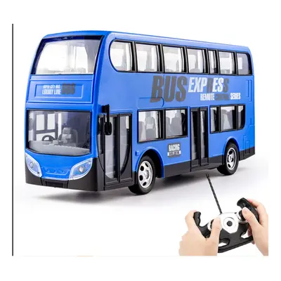 (blue) USB charging large double-decker bus toy