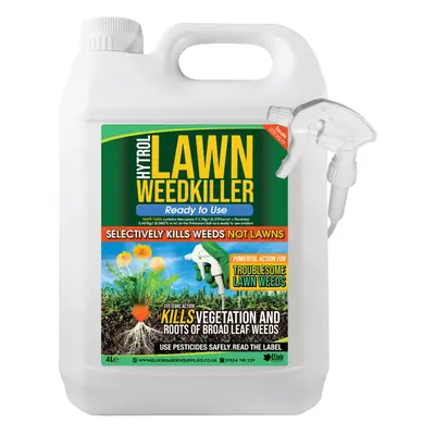 (4 Litre Ready-to-Use Bottle, 6) Hytrol Selective Lawn Weed Killer & Herbicide | Kills Weeds NOT