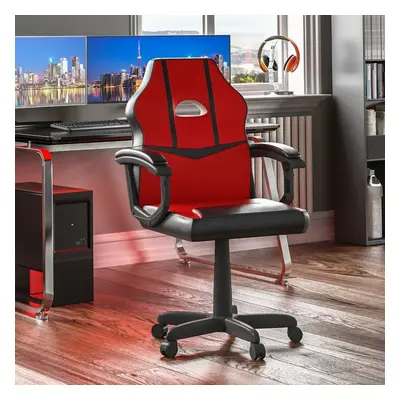 (Red & Black) Comet Gaming Chair Faux Leather Padded Office Seat