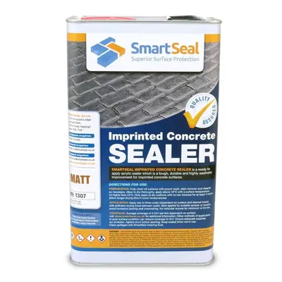 (5 Litres) Smartseal Imprinted Concrete Sealer, Matt Finish, Driveway and Patio Sealer, Outdoor 