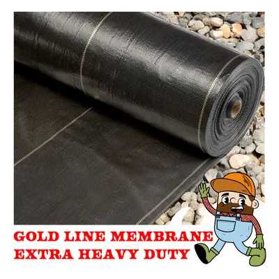 (2m x 50m) 125gsm Gold - Line EXTRA HEAVY DUTY Garden Weed Control Membrane Ground Cover landsca