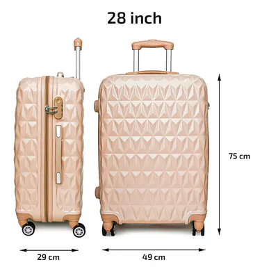 (28'' Large Lightweight ABS Hard Shell Travel Hold Check in Luggage Spinner Suitcase with Wheels