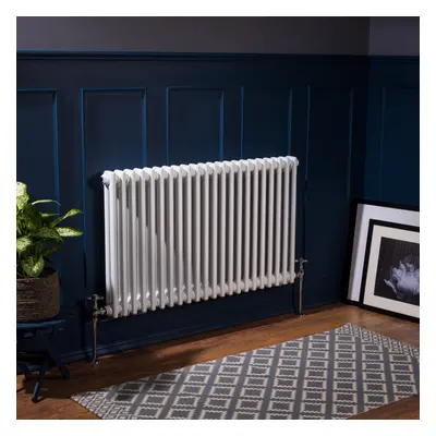 (600 x 1010mm Double, White) PlumbGalaxy Traditional-Style Cast Iron Radiator