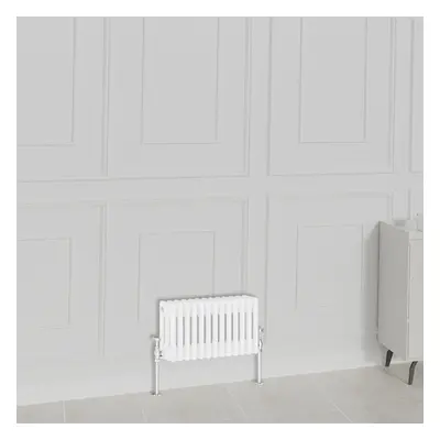 (300x605mm-3 Column, White) NRG Traditional Radiator Horizontal Vertical Cast Iron Style Double 