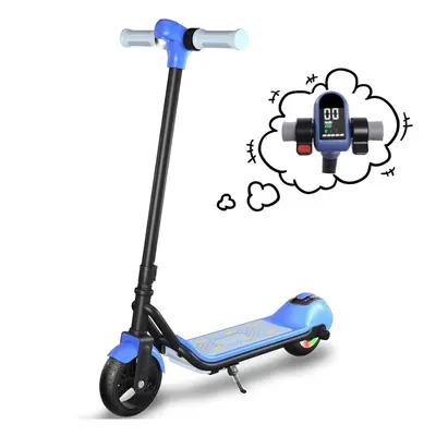 (Blue) Electric Scooters For Kids Bluetooth LED Display 14km/h Pedal Lights