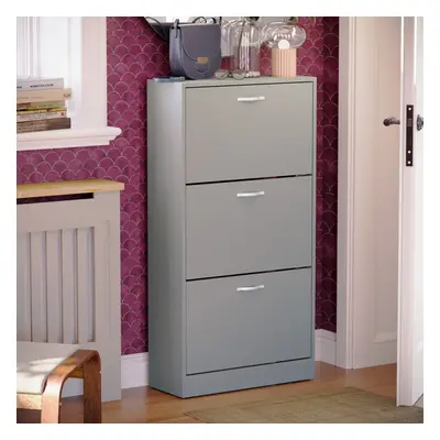 (Grey) Drawer Shoe Cabinet Pull Out Hallway Storage