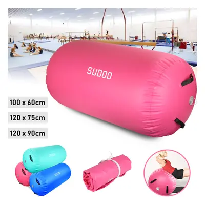 (Pink, x cm) Inflatable Air Roller Gymnastics Mats Air Roll Air Barrel Tumbling Mat