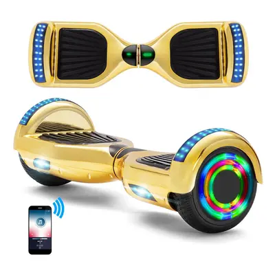 (Gold) Hoverboard 6.5'' Smart Self-Balancing Scooter with Bluetooth & LED Lights Best Gifts