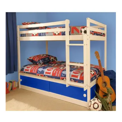 (Blue) Hamlet Wooden Slide Storage Bunk with Lucy Mattresses