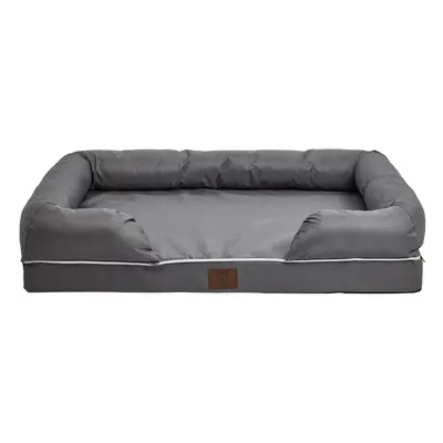 (Grey, Large) Washable Cover Cosy Dog Bed Super Thick Padding