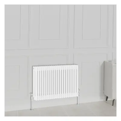 (600x1010mm-3 Column, White) NRG Traditional Radiator Horizontal Vertical Cast Iron Style Double