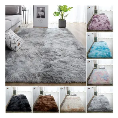 (Brown, X cm) Large Shaggy Fluffy Rugs Anti Slip Soft Carpet for Luxury Floor Area Bedroom Livin