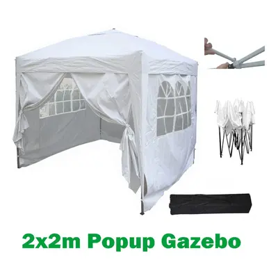 (White) MCC Pop-up Gazebo 2m x 2m With Sides