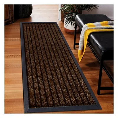 (Brown , x cm ) Heavy Duty Rubber Mat Hall Hallway Kitchen Runner