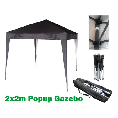 (Black) Mcc@home GAZEBO 2x2m Pop-up Gazebo Waterproof Outdoor Garden Marquee Canopy