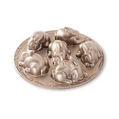 Nordic Ware Baby Bunny Cast Aluminum Cakelet, 4.5 Cup Capacity, Toffee